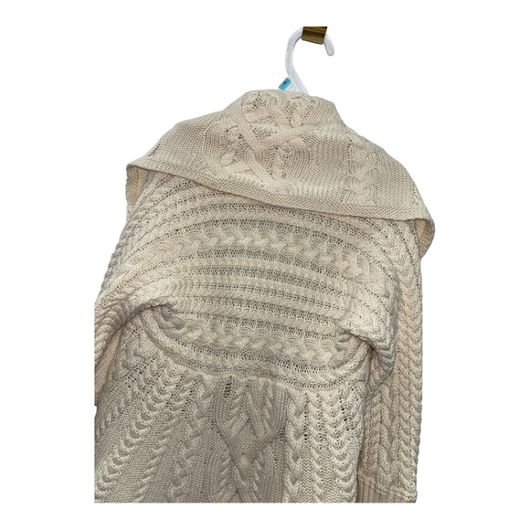 Ralph Lauren Girls Yth S 7/8 Cable Knit Cardigan Cream Ivory Open Front Sweater - Picture 4 of 8